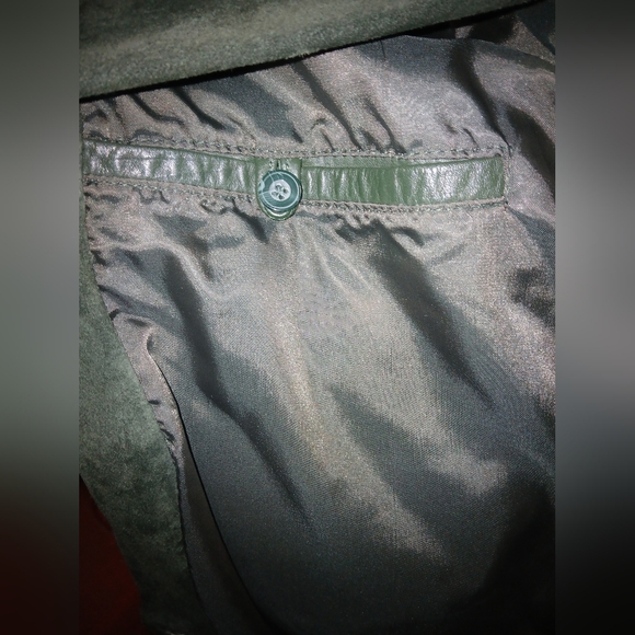 Womens Vntage Tarazzia International Green Leather /Seude Leather Jacket. SIZE M - Picture 8 of 9